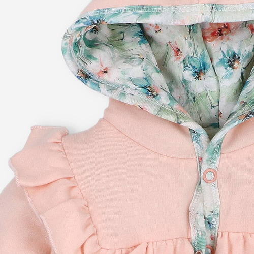 Kurtka dwuwarstwowa Flowers z bawełny organicznej Nini łososiowy
