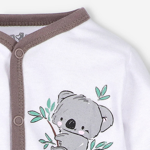 Pajacyk z bawełny organicznej Sweets Koala Nini biały 