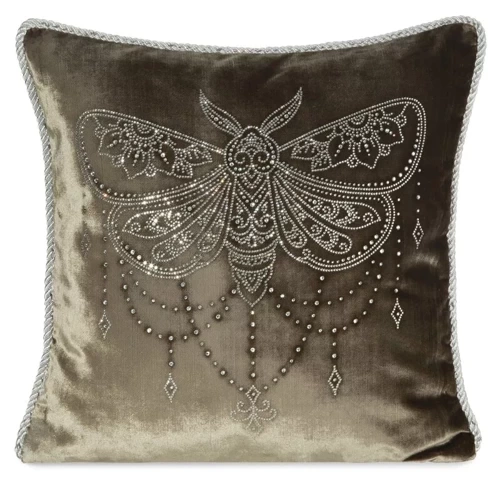 Poszewka welurowa z kryształkami Royal 8 Eurofirany beżowy