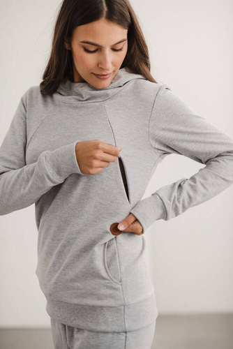 Bluza do karmienia Milk Please Milk&Love jasny szary melanż