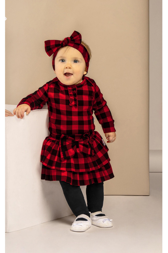 163578 Magia Świąt Spódniczka Nicol - kratka: czarny, czerwony