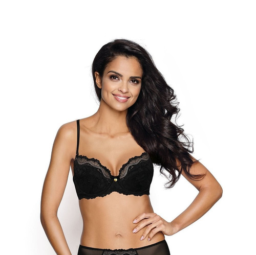 Olivia Biustonosz push-up M-3108/11 Mat czarny beżowy