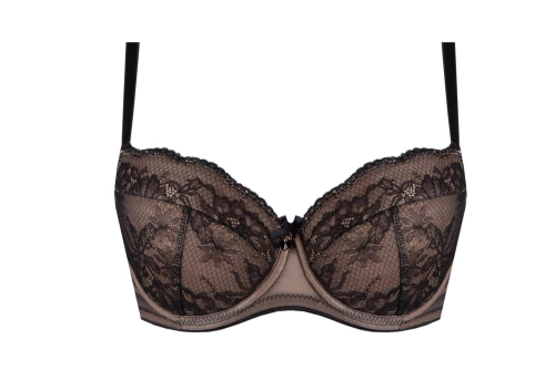 Biustonosz usztywniany Flavia full cup Unikat czarno-beżowy