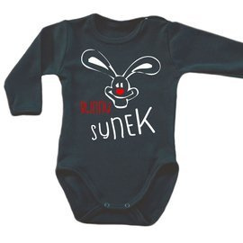 "BUNNY SYNEK"  body długi rękaw Moocha czarny
