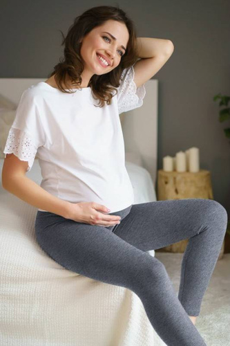 LEG.4241 Legginsy Długie Ciążowe Doctor Nap - dark grey