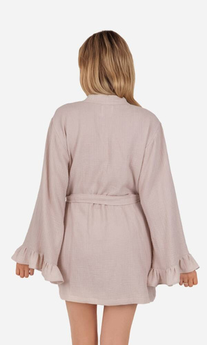 Szlafrok damski muślinowy Mela ByShelly - beżowy