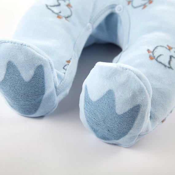 Zestaw welurowy śpioch i kaftan Little Ducks Eevi-niebieski