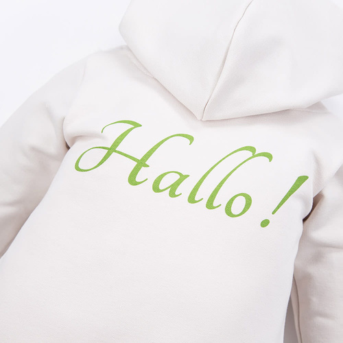 Pajac z kapturem kombinezon Hallo Eevi - ecru