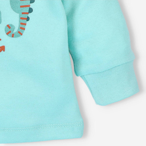 Bluzka z bawełny organicznej Morskie Zwierzątka Nini błękitny