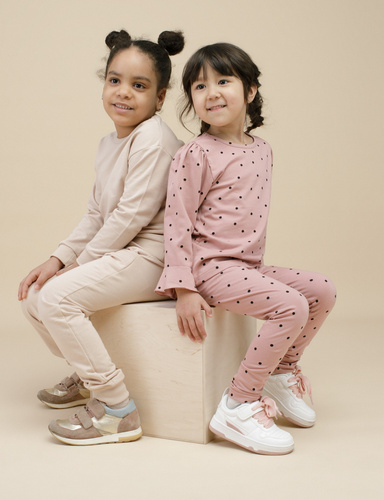 Bluzka z długim rękawem Tres Bien Pinokio - róż groszki 