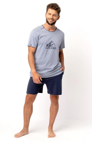 Piżama Męska MNS 628 Key - niebieski