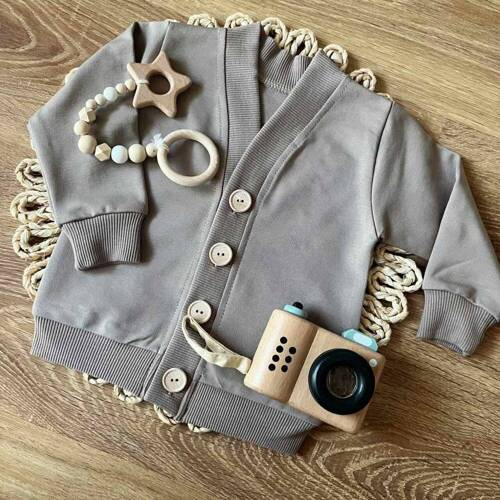 Kardigan niemowlęcy MD013 Mamatti - brązowy