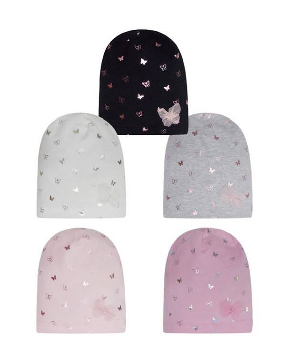 Czapka dla dziewczynki 48-031 AJS mix kolor