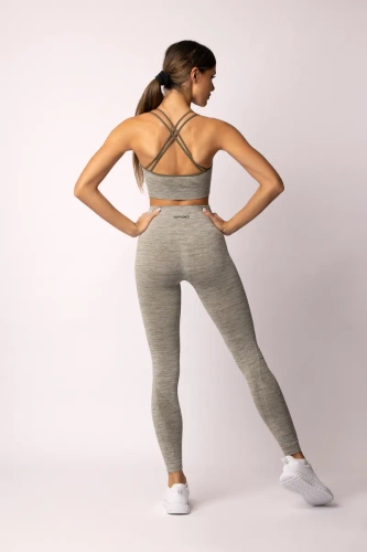 Legginsy damskie Melange Spaio khaki 