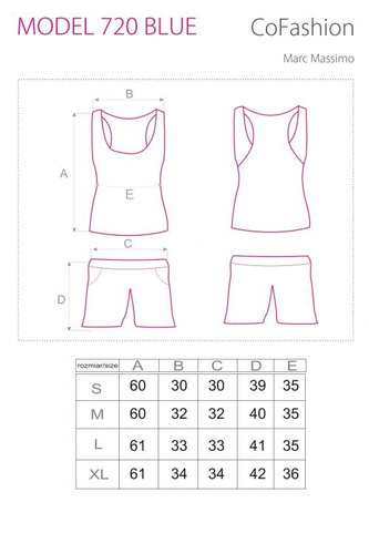 Piżama damska MODEL 720 CoFashion Marc Massimo - niebieski