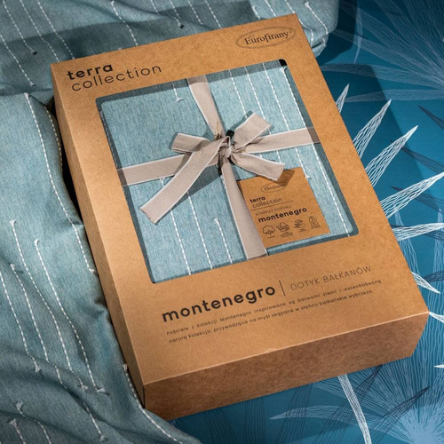 Pościel z ozdobnymi przeszyciami Montenegro 8 Eurofirany jasnozielony