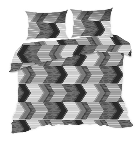 Komplet pościeli bawełnianej Classic E24 Karo 1838N geometria szara – 100% bawełna, mocny splot, 2 elementy