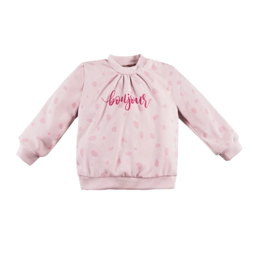 Bluza wciągana z marszeniem UNIQUE Ewa Klucze- róż druk