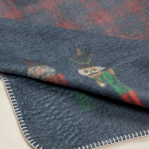 Świąteczny koc narzuta krata Peter Eurofirany granatowy/czerwony