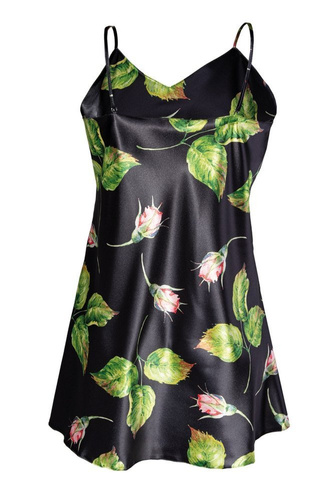 Halka satynowa Flowers  DKaren - DK-HK 8 czarny