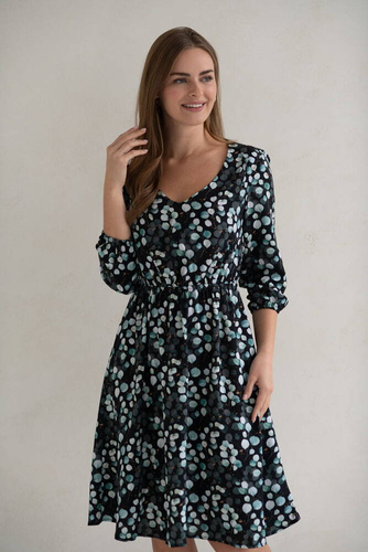 Sukienka ciążowa i do karmienia Lovely Dress Midi rękaw 3/4 Milk&Love w listki eukaliptusa