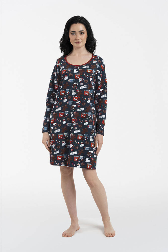 Koszula nocna damska Makala talian Fashion - druk