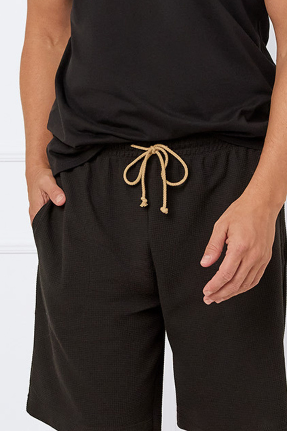 Komplet męski krótki rękaw, spodenki Bono Italian Fashion - czarny