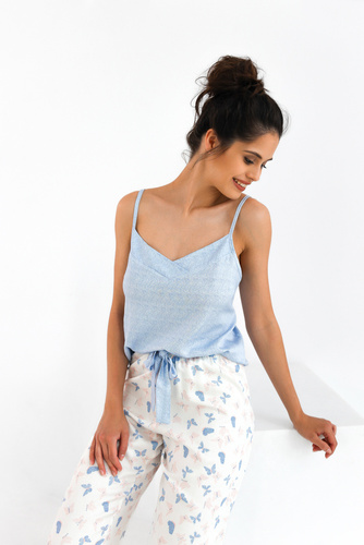 Piżama damska Edita Sensis - niebieski melanż