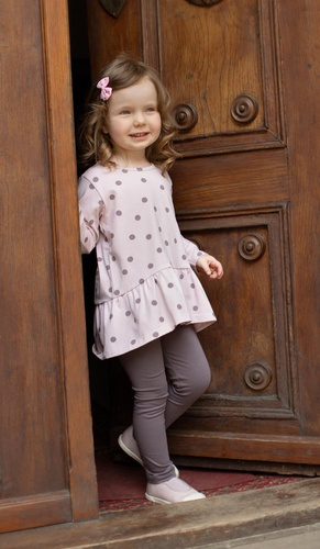 Tunika z długim rękawem Julia Pinokio - róż druk 