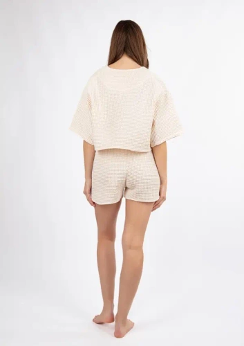 Komplet bawełniany DK-K-W02 Dkaren - ecru