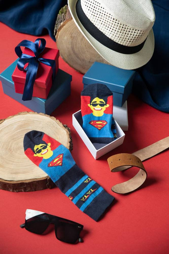 Skarpety zakostki M41Z Super Tata Italian Fashion - granatowy/kolory