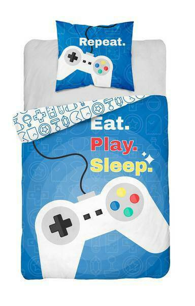 Pościel bawełniana Holland Collection Gamer pad 3623 A Detexpol niebieski