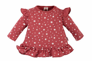 Tunika z falbanką "Stars" Makoma ciemny róż