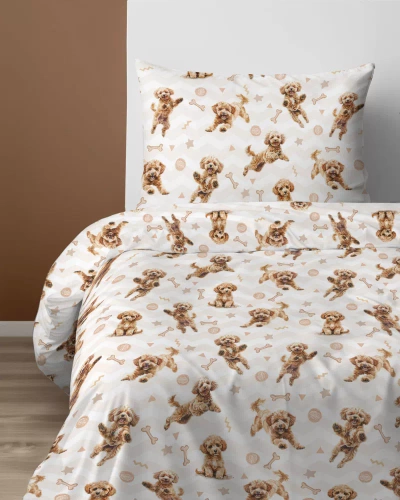 Pościel dziecięca bawełniana 5451 A Rudy Piesek Detexpol 