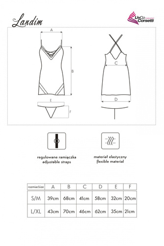 Komplet dwuczęściowy Landim Gold LC 90580 LivCo Corsetti Fashion - gold