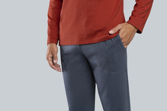 Piżama męska długi rękaw, spodnie Lion Italian Fashion - rudy/grafit