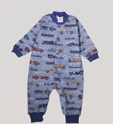 Pajacyk niemowlęcy bez stópek Samochody Martex jeans