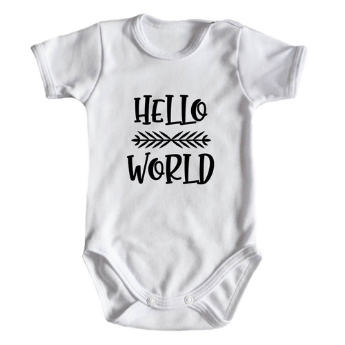 "Hello World" body krótki rękaw Moocha czarny
