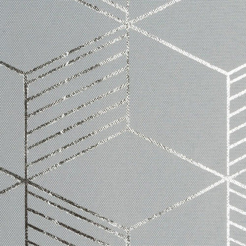 Oli Zasłona gotowa na przelotkach Design 91 srebrna geometria