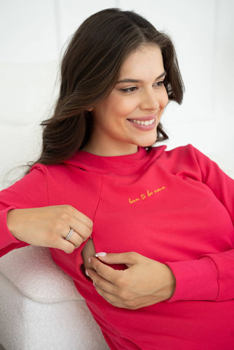 Bluza do karmienia Milk Please Milk&Love z kapturem magenta