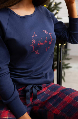 Piżama damska Emmeline Sensis -granatowy-czerwony