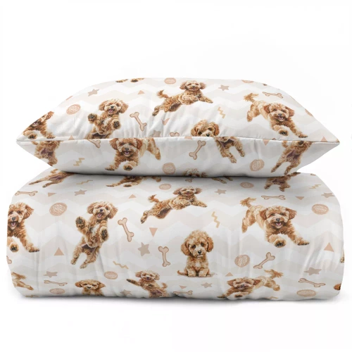 Pościel dziecięca bawełniana 5451 A Rudy Piesek Detexpol 