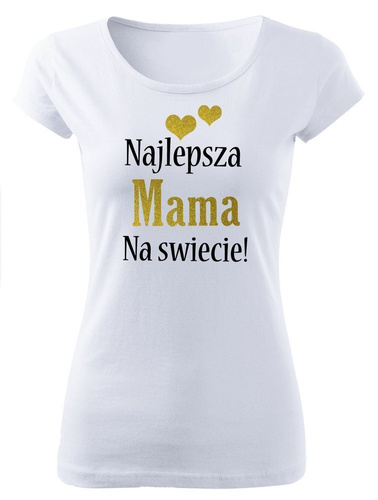 Koszulka damska "Najlepsza mama na świecie" Moocha biały