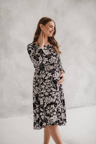 Sukienka ciążowa i do karmienia Lovely Dress Milk&Love czarna w print