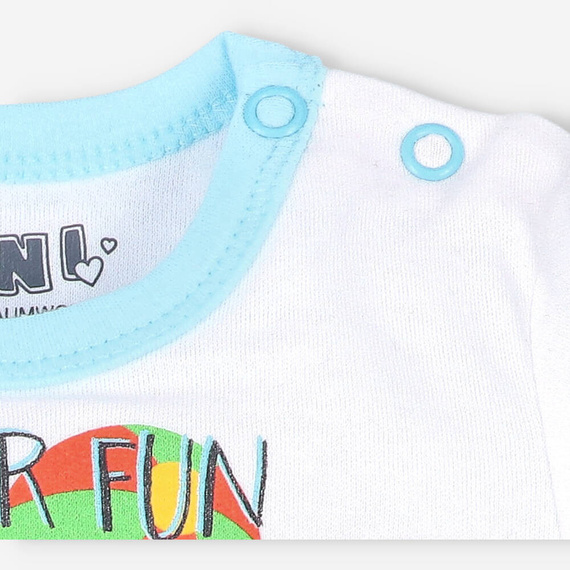 T-shirt z bawełny organicznej Summer Robots Nini biały