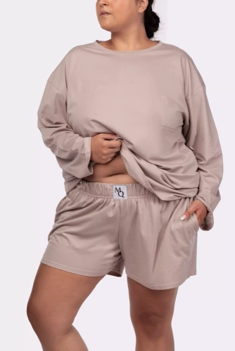 Piżama damska Joy longsleeve Mona beige 