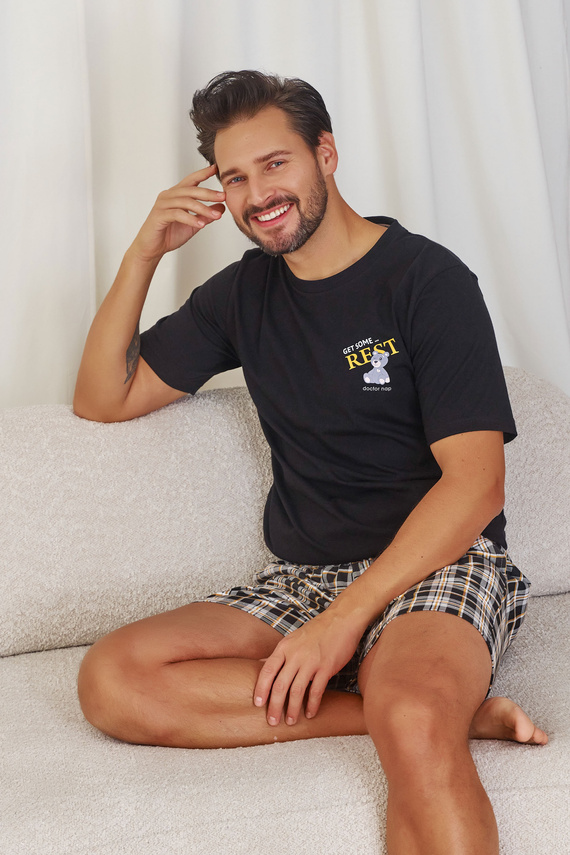 PMB.7231 Piżama Męska Doctor Nap - black