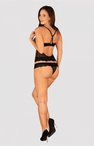 Komplet Ivannes Top & Thong Obsessive  czarny