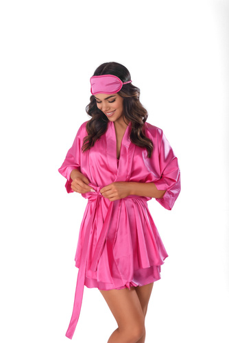 Szlafrok Damski Peniuar Magenta Kimon Sleeves Robe Anais
