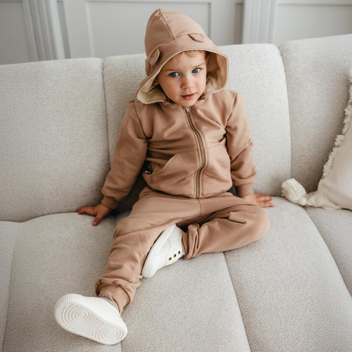 Beżowy komplet dresowy Beary Cool Eevi – Bluza z uszkami + spodnie